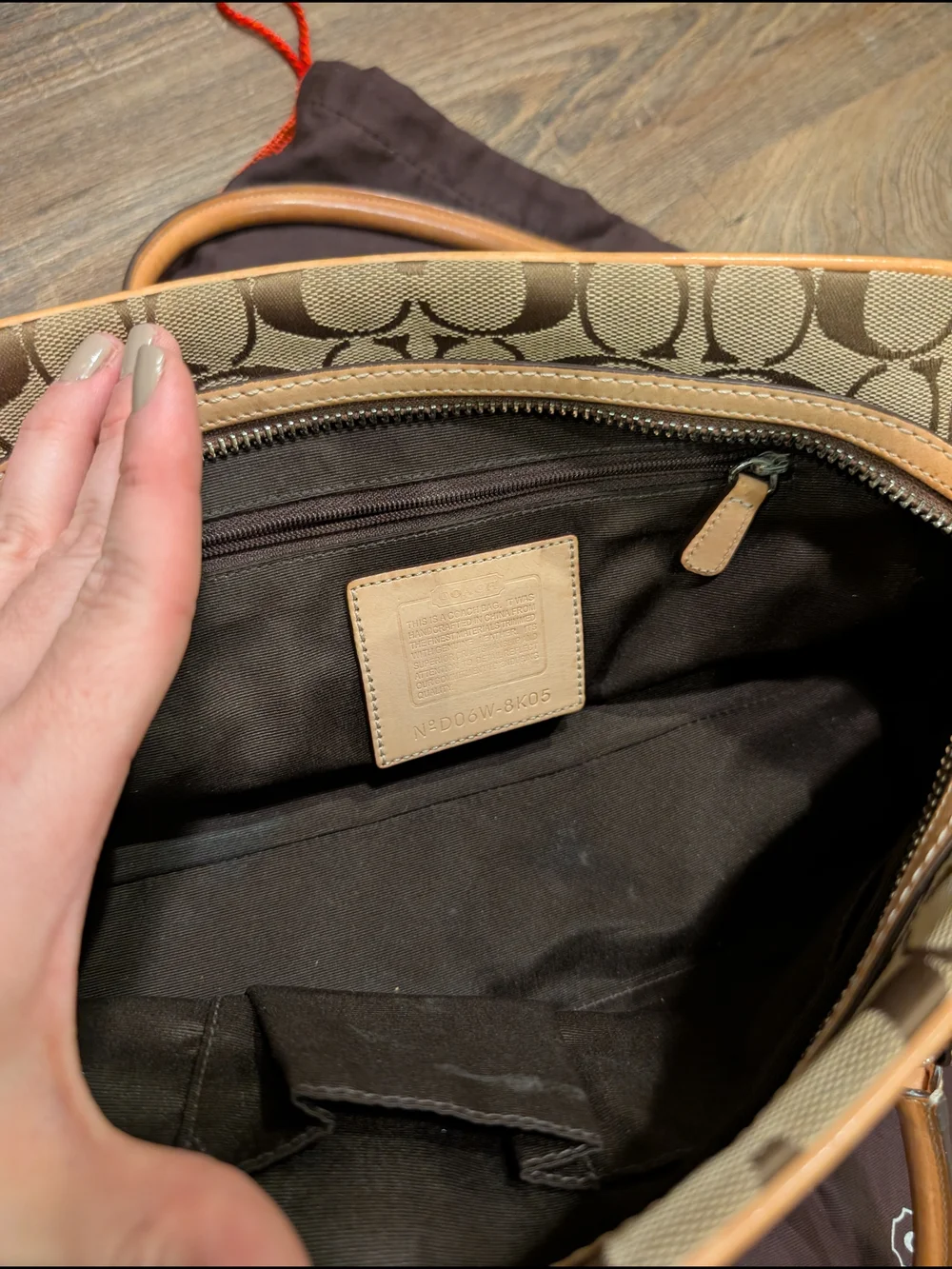 Vintage Coach Signature Canvas Satchel in Khaki/Chestnut